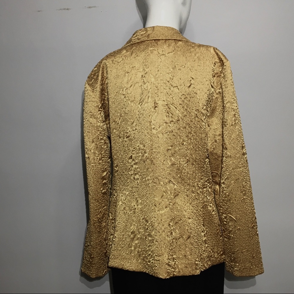 Vintage RIBKOFF Gold Blazer textured evening crystals - Picture 4 of 16
